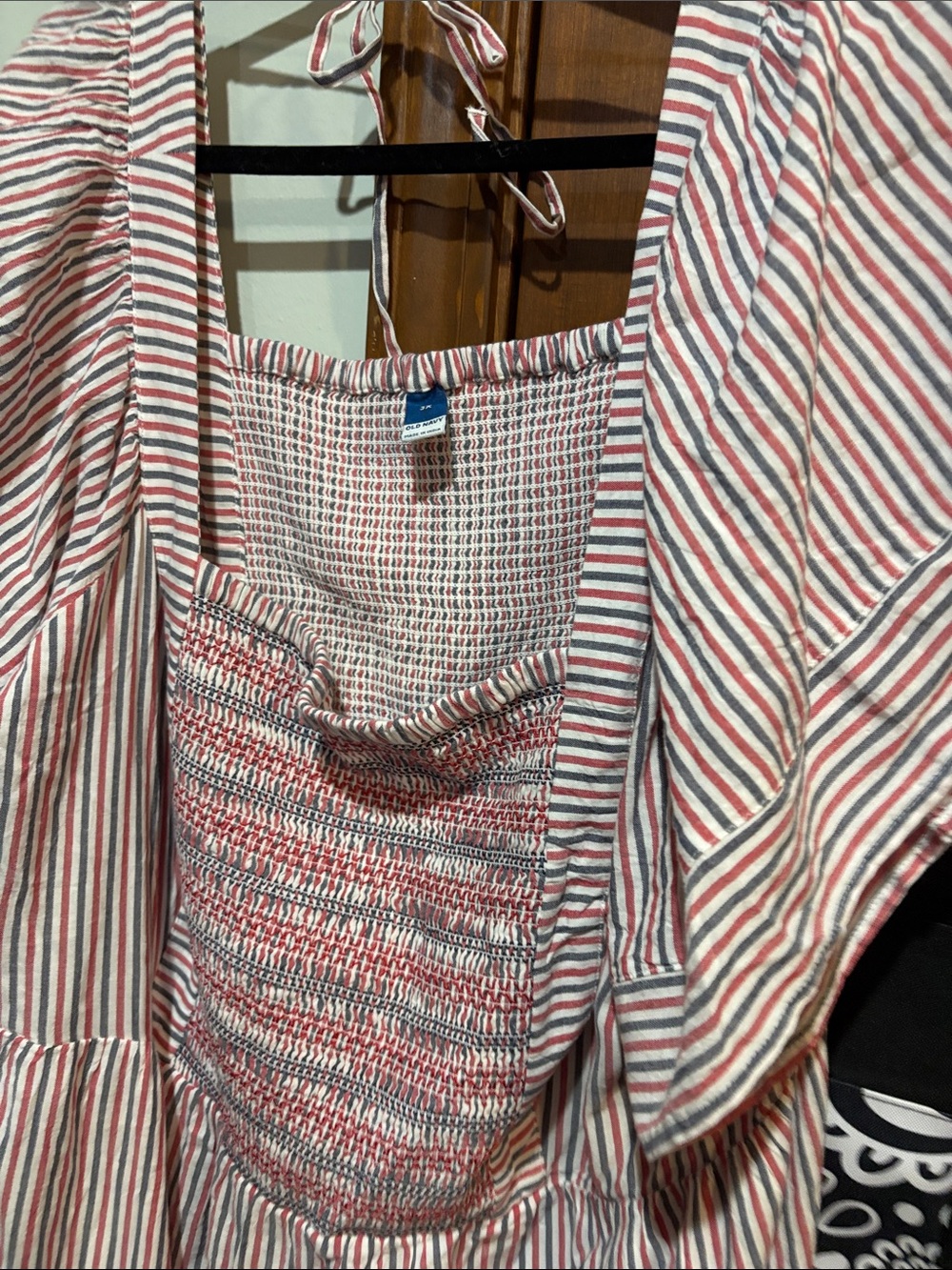 Striped Red & White Smocked Women’s maxi dress 3X by Old Navy